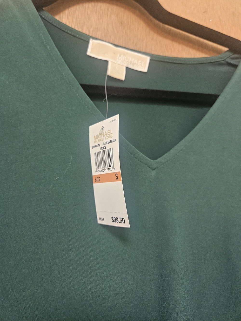 Michael Kors Dark Green V-Neck Tunic Dress - Picture 2 of 3